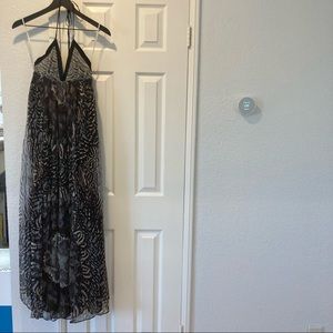 Silk bohemian print maxi dress